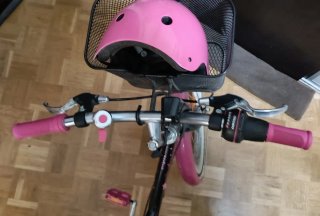 Bicicleta de paseo B'TWIN rosa y negra, para niñ@s