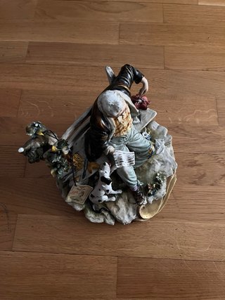 Figura ceramica hombre con perro Gapodimonte