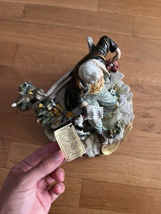 Figura ceramica hombre con perro Gapodimonte