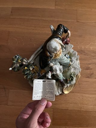Figura ceramica hombre con perro Gapodimonte