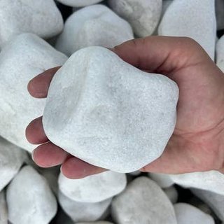 PIEDRA MÁRMOL CANTO RODADO BLANCO 60/90