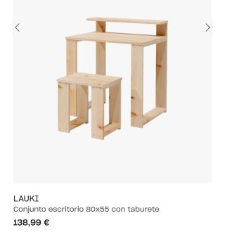 Conjunto Escritorio + taburete Lufe (LAUKI)
