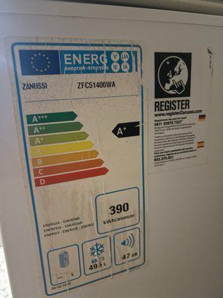 Arcón congelador Zanussi 495L A+ 160 cm