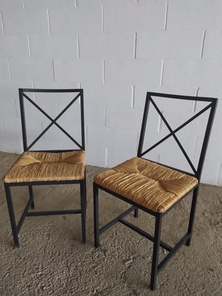 Sillas de forja y enea (2 unidades)