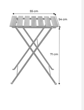 Mesa Terraza Plegable Madera y Metal