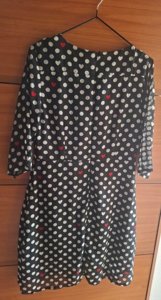 Vestido Kling negro lunares y corazones XS