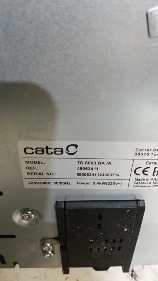 Placa vitrocerámica Cata 3 fuegos