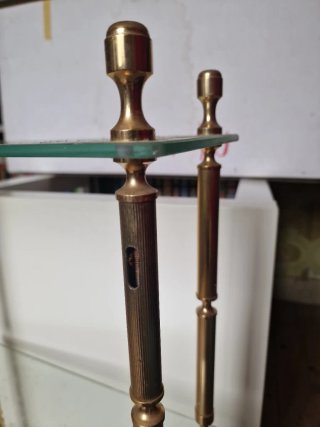 Estantería cristal y metal dorada vintage