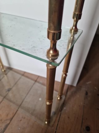 Estantería cristal y metal dorada vintage