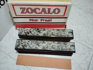 Zócalos de gres brillo 8x45 gris y negro (24 uds)