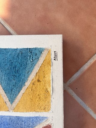 Cuadro original abstracto geométrico firmado