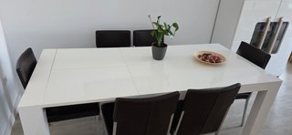 Mesa Comedor Extensible Blanca Brillo
