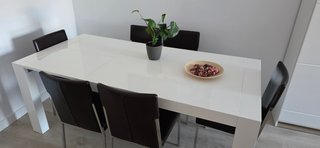 Mesa Comedor Extensible Blanca Brillo