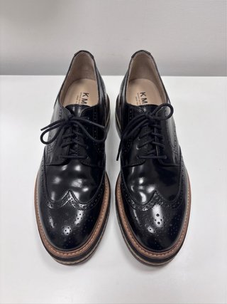 Zapatos Oxford Negros Plataforma Piel