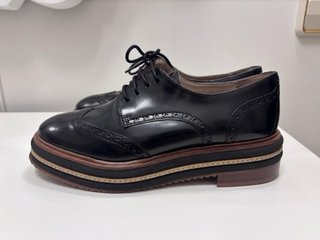 Zapatos Oxford Negros Plataforma Piel