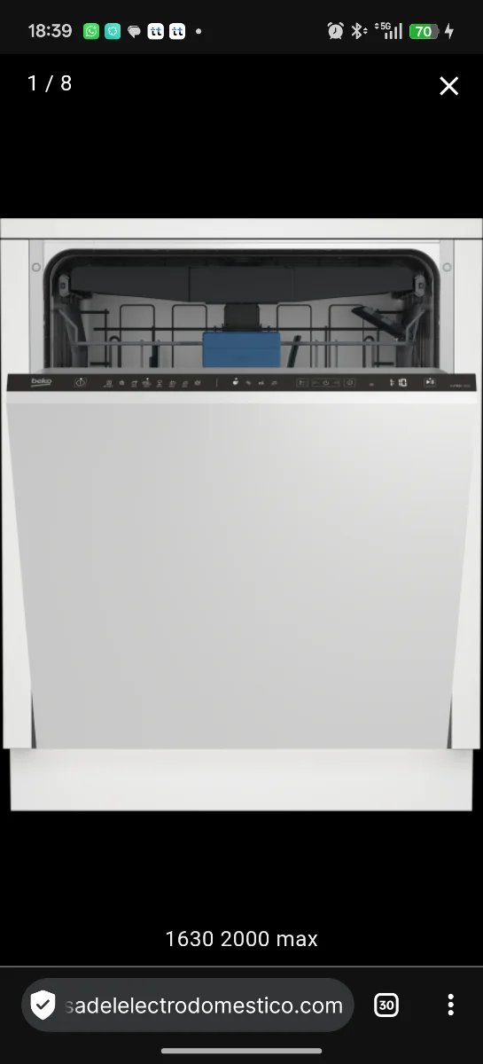 Lavavajillas Beko BDIN38541 Integrable 15 cub