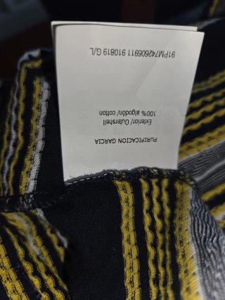 Camiseta sin mangas rayas azul y amarillo Talla L