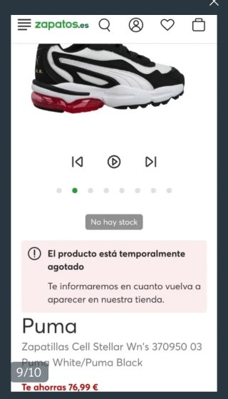 Zapatillas Puma Cell Stellar Negras y Blancas