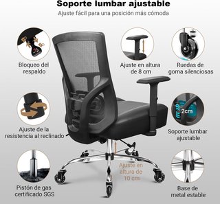 Silla de oficina ergonómica XXL (200kg)