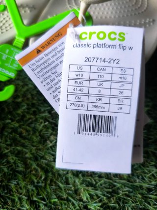 Crocs Classic Plataforma Chanclas Beige