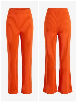 Pantalón canalé naranja cintura elástica