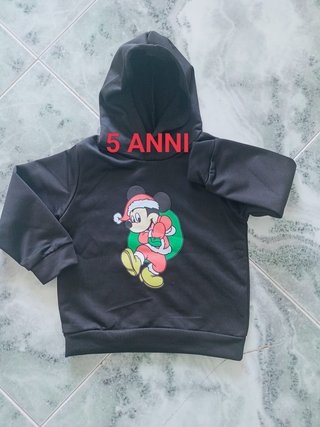 Felpa Topolino Natale 5 Anni