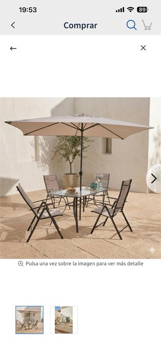 Conjunto Mesa y Parasol Nuevo