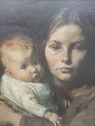 Cuadro Vintage marco madera maciza Gari Melchers