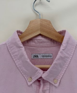 Camisa Oxford Zara Rosa Hombre XXL