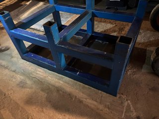 Mesas de trabajo azul robustas