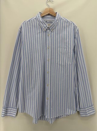 Camisa Zara Rayas Azul Blanco Hombre XXL