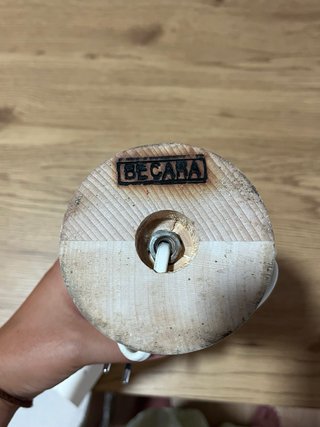 Pie de lámpara BECARA beige madera
