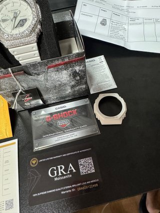 G-Shock Blanco Bisel Moissanitas Plata 925 GRA