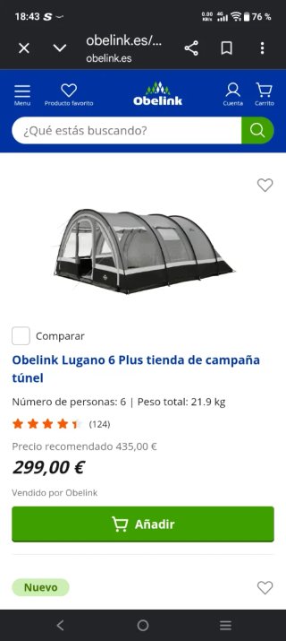 Tienda de campaña Obelink Lugano 6 Plus