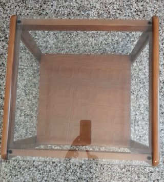Mesa Centro -Madera y Vidrio- Estilo Mid-Century