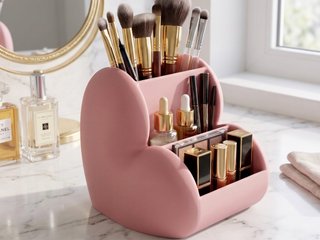 Organizador Maquillaje Corazón Rosa escalonado
