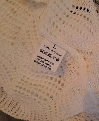 Jersey blanco crochet tejido calado talla L