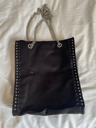 Bolso Zara Negro Tachuelas Cadena