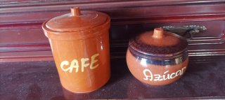 Juego de Tarros de Cerámica Café y Azúcar