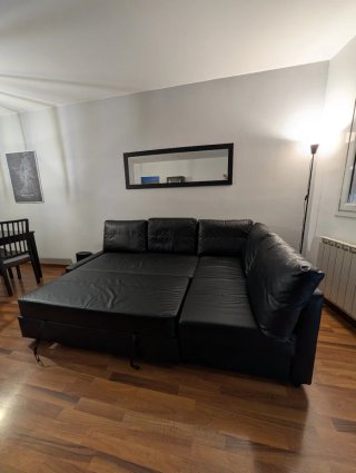 Sofá Cama Friheten Negro Piel