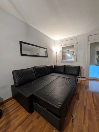 Sofá Cama Friheten Negro Piel