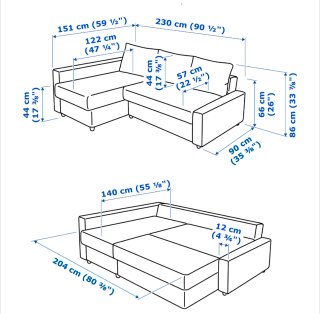 Sofá Cama Friheten Negro Piel