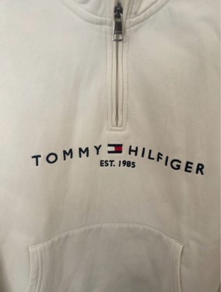 Sudadera Tommy Hilfiger 1/4 Zip Blanca