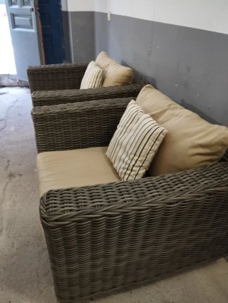 Pareja sillones mimbre sintético terraza