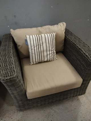 Pareja sillones mimbre sintético terraza