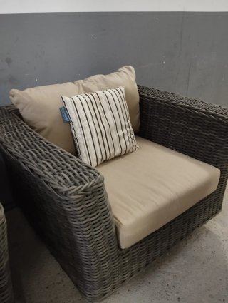 Pareja sillones mimbre sintético terraza