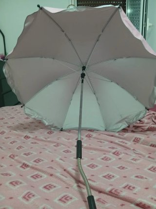 Sombrilla para silla o capazo rosa