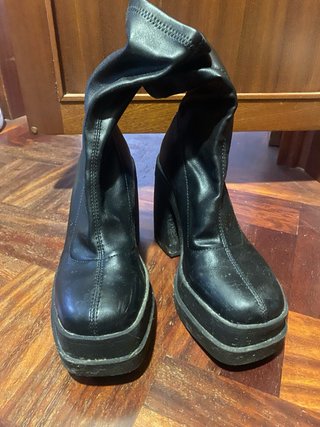 Botín negro tacón plataforma