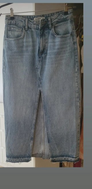 Falda vaquera Pull&Bear azul midi