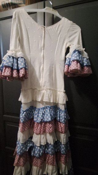 Traje de flamenca volantes blanco